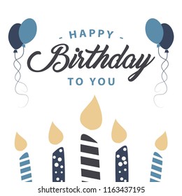Happy Birthday to You Vector Template Design Illustration