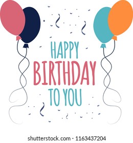 Happy Birthday to You Vector Template Design Illustration