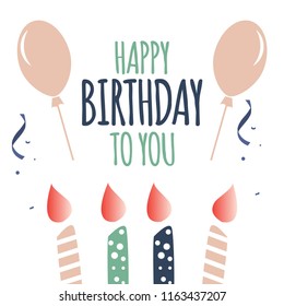 Happy Birthday to You Vector Template Design Illustration