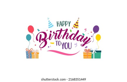 Happy birthday to you vector template design