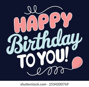 Feliz cumpleaños para usted diseño de tipografía de Vector - Diseño de Tarjeta de Felicitación de Premium para Celebraciones de Cumpleaños