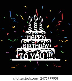 HAPPY BIRTHDAY TO YOU WISHING BANNER ILLUSTRATION