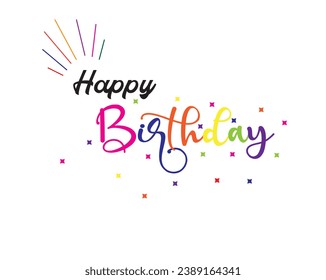 Happy Birthday.Beautiful greeting card lettering calligraphy black text design banner