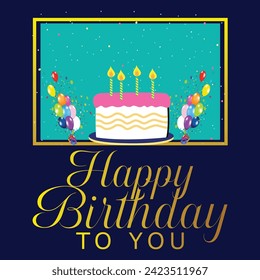 Happy Birthday.Beautiful greeting card scratched calligraphy black text word gold stars. Hand drawn invitation T-shirt print design. Handwritten modern brush lettering white background isolated vector