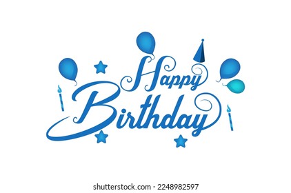 Happy Birthday.Beautiful greeting card Vector Design. Editable