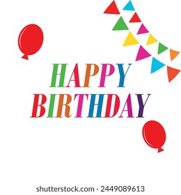 Happy Birthday,Happy Birthday card, banner, Happy Birthday typography vector design for greeting cards and poster with balloon, Happy Birthday Card. 