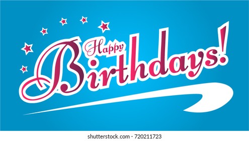 Happy Birthdays, Beautiful greeting card poster