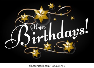Happy Birthdays, beautiful greeting card poster