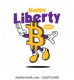 Happy Bitcoin Liberty Free Vector