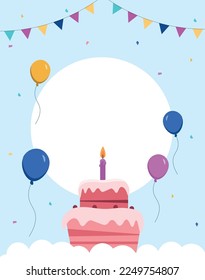 Happy Bithday Card Background Illustration