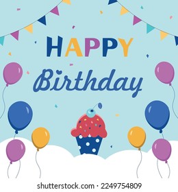 Happy Bithday Card Background Illustration