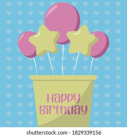 "Happy Bithday" card for social media / Tarjeta de feliz cumpleaños para redes sociales