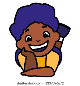happy black boy character