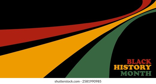 Happy black history month simple diagonal background vector illustration flat style. Suitable for landscape and square poster, cover, web, social banner, or flyer.