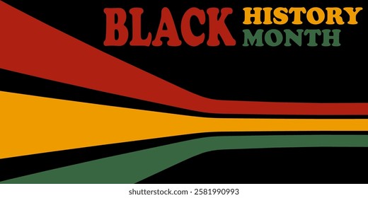 Happy black history month simple diagonal background vector illustration flat style. Suitable for landscape and square poster, cover, web, social banner, or flyer.