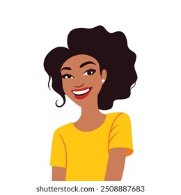 ilustração de pessoas negras felizes com menina negra bonito. Ilustração de menina preta retrato