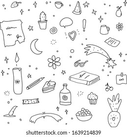 happy black and white magic set for job