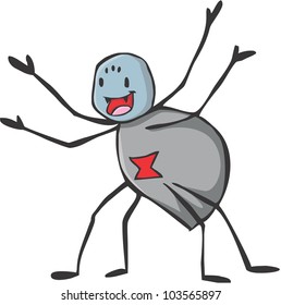 Happy Black Widow Spider Cartoon