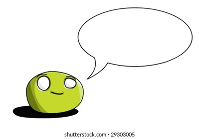 Happy blob with speech bubble