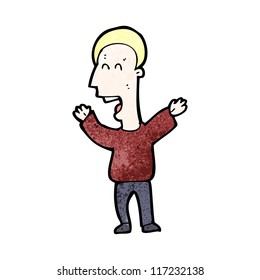 happy blond man cartoon