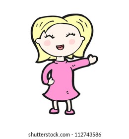 happy blond woman cartoon