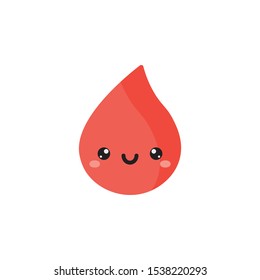 Happy blood drop vector icon
