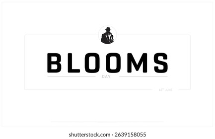 Happy Blooms Day on white background, Typographic Design of Happy Blooms Day, Vector Design of Happy Blooms Day, Happy Blooms Day Design