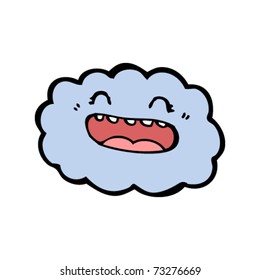 happy blue cloud cartoon