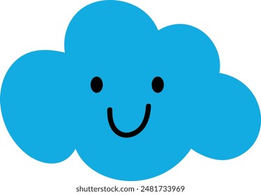 Happy Blue Cloud Vector Illustration