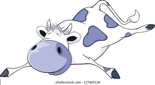 Happy Blue Cow Cartoon 260nw 127462118 