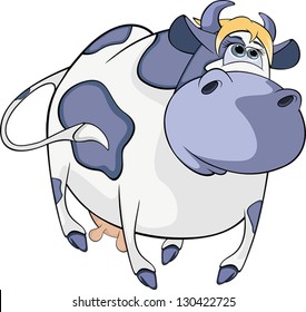 Happy Blue Cow Cartoon Stock Vector (Royalty Free) 130422725 | Shutterstock