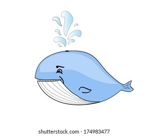 Whale Icon On White Background Blue Stock Vector (Royalty Free) 1933864541