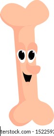 Happy bone, illustration, vector on white background.