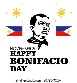 Happy Bonifacio Day vector illustration. Suitable for greeting card, poster and banner.