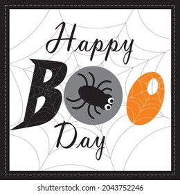Happy boo day for halloween greeting card