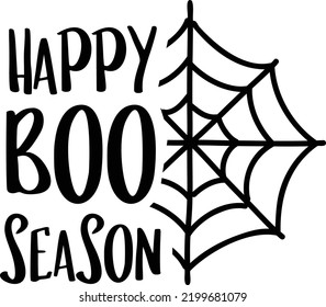 happy boo season lettering illustration isolated on background