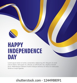 Happy Bosnia And Herzegovina Independence Day Vector Template Design Illustration