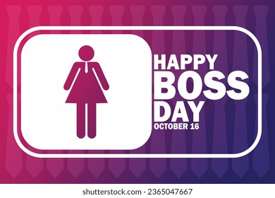 Happy Boss Day celebration background. October 16. Vector illustration. Suitable for greeting card, poster and banner.