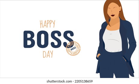 Happy Boss Day Lady Boss Successful Stock Vector (Royalty Free ...