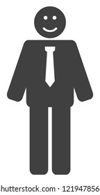 Happy boss icon on a white background. Isolated happy boss symbol with flat style.