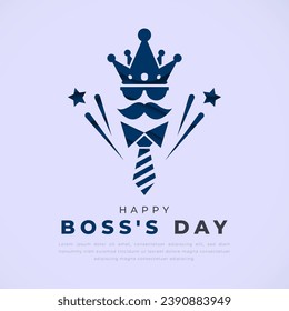 Happy Boss's Day Papier Schnitt Stil Vektordesign Illustration für Hintergrund, Poster, Banner, Werbung, Grußkarte