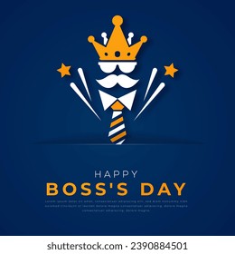 Happy Boss's Day Paper cut style Vector Design Illustration for Background, Poster, Banner, Advertising, Greeting Card