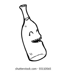 Happy-Flasche-Cartoon