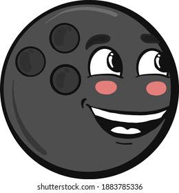 Happy bowling ball,illustration,vector on white background