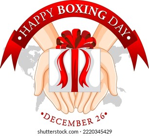 Happy Boxing Day banner design illustration