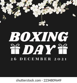 Feliz Día De Boxeo Con Antecedentes Negros.