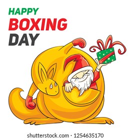 Happy boxing day concept banner. Cartoon illustration of happy boxing day vector concept banner for web design