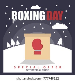 Happy Boxing Day Illustration Vector Design
