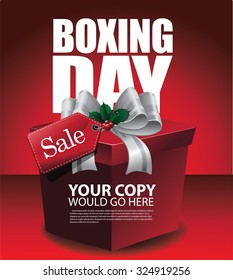 Happy Boxing Day sale background. EPS 10 vector royalty free stock illustration for greeting card, ad, promotion, poster, flier, blog, article, social media, marketing