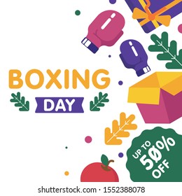 Happy boxing day sale web banner illustration vector